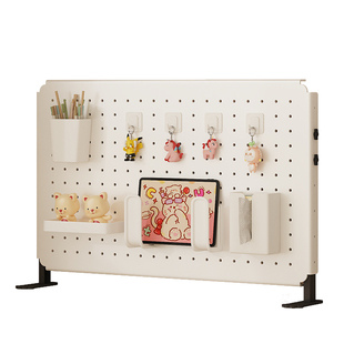 桌面洞洞板置物架免打孔学习桌办公室隔板挡板立式夹式挂式收纳架