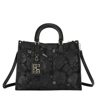 【总统夫人同款品牌】黑色玫瑰BCBG手提女包牛皮托特包大通勤风冬