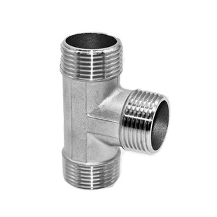 304不锈钢外丝3通T型外牙螺纹三通变径异径接头4 6 分1寸转接丝口