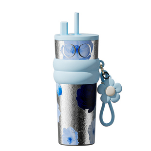 纯钛保温杯女生高颜值吸管水杯2025新款钛杯咖啡杯子生日新年礼物