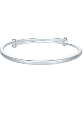 周六福大圆满银手镯s999银实心镯子优雅气质圣诞礼物