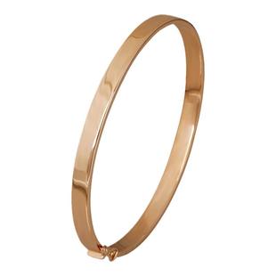 弥高18K玫瑰金光面宽版亮面手镯首饰黄金白金素金品牌精品包邮