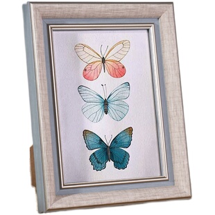 相框摆台可洗照片5寸6寸7寸8寸10寸欧式简约挂墙摆件定制实木质框