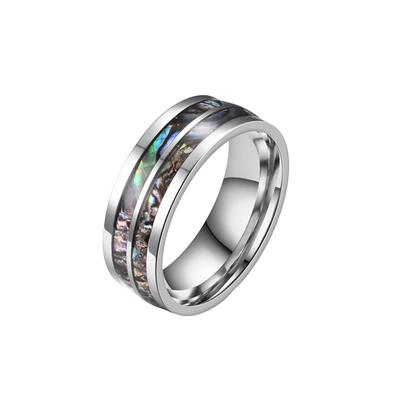 斑斓-不掉色钛钢中指男闭口戒指