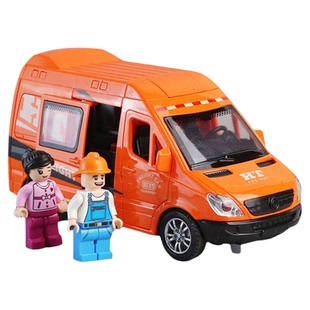 面包车运输车队五开门玩具儿童惯性声光汽车男孩宝宝货拉拉运输车