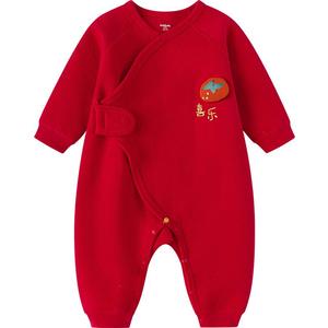 巴拉巴拉童装婴儿连体衣新生儿宝宝爬服2026新款夹棉衣服加厚萌趣