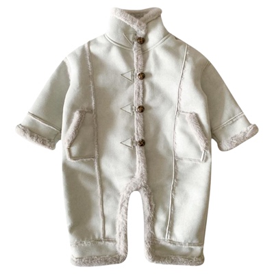 婴儿冬装连体衣冬季男宝宝衣服加绒保暖外出爬服小月龄加厚抱抱服