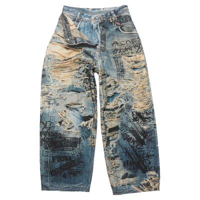 ACNE STUDIOS 棉质男士街头潮流直筒牛仔长裤银泰百货 301574