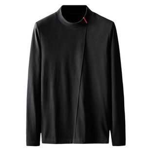 男秋冬加绒厚德绒阳离子半高领长袖T恤男士内衣双面绒秋衣打底衫