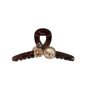 鲨鱼夹2025新款高级感小号发量少抓夹后脑勺半扎发盘珍珠发抓发夹