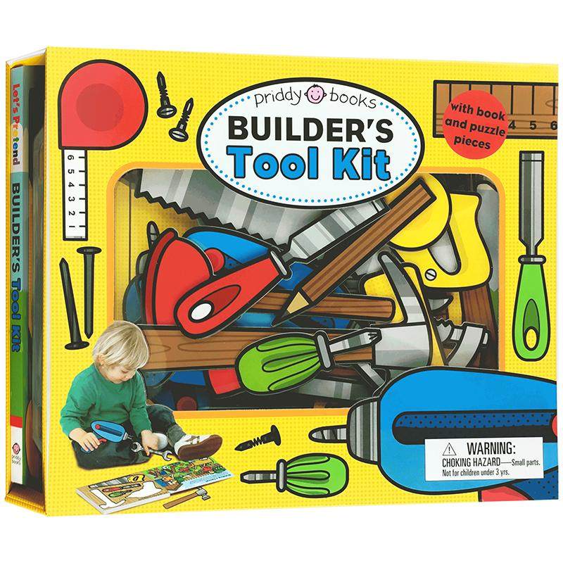 英文原版小小角色扮演家过家家 Let's Pretend Builder's Tool Kit 游戏书纸板机关操作幼儿英语认知启蒙学习玩具游戏图画故事书