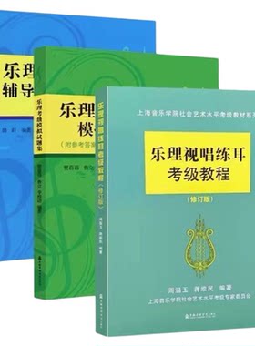 乐理视唱练耳考级教程+乐理考级模拟试题集+乐理考级辅导与模拟试 3本装 乐理考级社会艺术水平考级乐理书籍