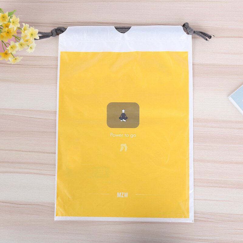 pe磨砂透明束口袋批发抽绳现货塑料双层洁面巾收纳防尘加厚穿绳袋