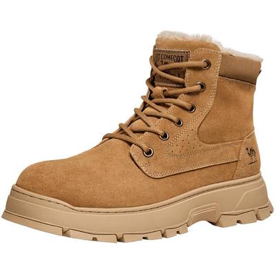 保暖长绒毛里高帮靴型抓地锯齿底