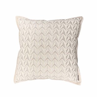 Texdream态度 白色轻奢狐狸毛抱枕样板间现代极简客厅沙发靠枕套