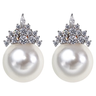 西大班深海澳母贝珍珠耳钉冰雪女王耳环S925银小众轻奢高级感耳饰