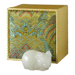 【西泠文房】十二生肖白玉鼠牛猪镇纸摆件(含证书)书法国画练字压纸文镇玉石文房特色把玩件送礼