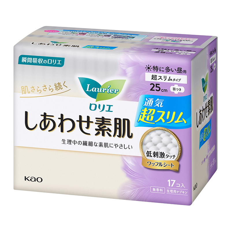 日本进口花王卫生巾量多日用防漏素肌纯棉F系列25cm17片姨妈巾