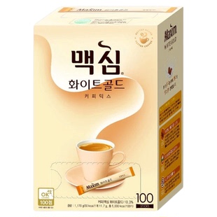 韩国进口咖啡东西麦馨牛奶味3合1白金速溶咖啡粉100条礼盒