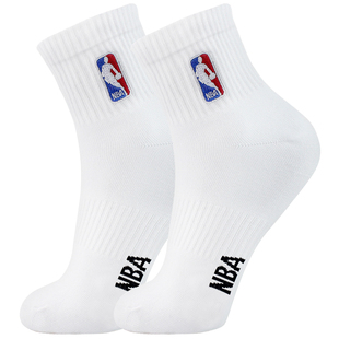 NBA袜子运动休闲男袜女中筒高帮篮球袜加大码学生儿童纯白色棉袜