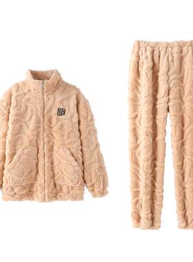睡衣女法兰绒冬季家居服