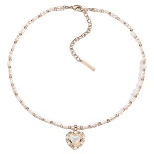 XTASTE USELESSOBJECTS 小号爱心珍珠项链轻奢精致小众配饰穿搭链