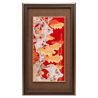 鸿运昌隆装饰画非遗手工真金线