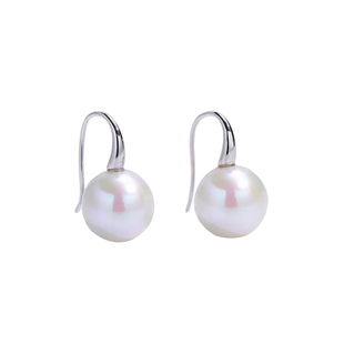 珍氏珠宝淡水珍珠耳环耳钩女正圆强光 S925纯银媲美akoya耳钉耳饰