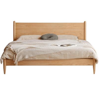 源氏木语实木床高床头原木大板床