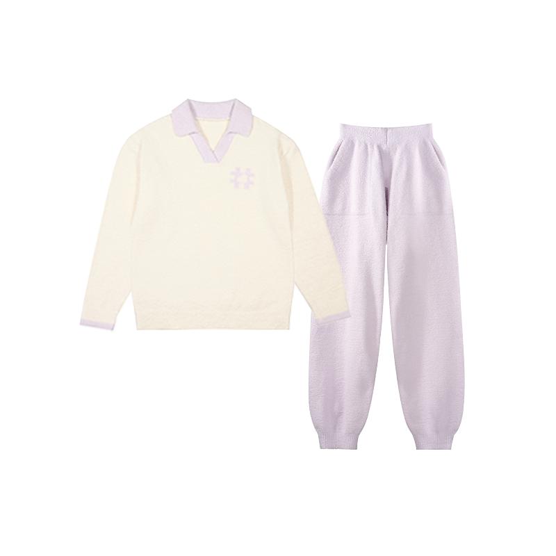 半边绒家居服初中女孩青少年