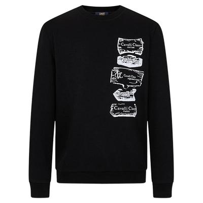 Cavalli Class卡沃利高端男装圆领刺绣卫衣春秋季新款休闲上衣潮