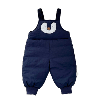 卡通企鹅长裤裤子冬季加厚背带裤