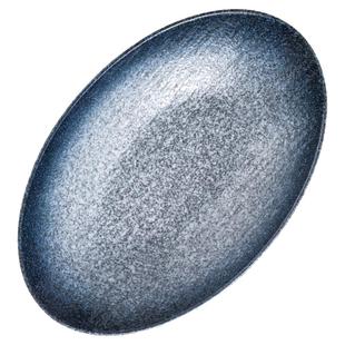 日式复古创意椭圆形盘子家用石纹饭馆商用简约清蒸鱼盘深盘寿司盘