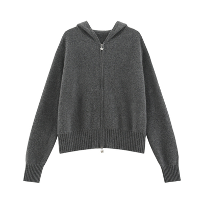 慵懒软糯拉链毛织叠穿小开衫