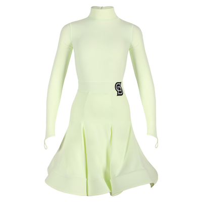 Dancebaby拉丁舞服规定服新款儿童比赛服考级赛服裸感面料DAS775