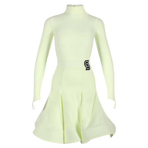 Dancebaby拉丁舞服规定服新款儿童比赛服考级赛服裸感面料DAS775