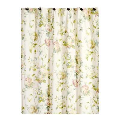 纽约下城公园进口阿比盖尔英式清新绣球团花棉质挂帘浴帘窗帘