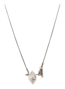 甜酷个性小众透明水晶吊坠项链女2025年秋冬新款卫衣毛衣链锁骨链