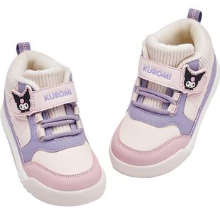 库洛米联名戴维贝拉女童鞋子儿童运动鞋宝宝春季童鞋女宝板鞋冬季