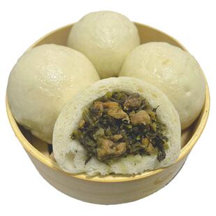 季老街雪菜包子速食早餐包点早饭半成品酒酵馒头咸菜包子 600g/袋