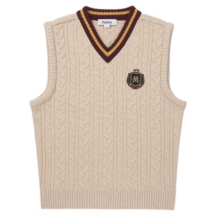 韩国MALBON高尔夫女装运动休闲套装长袖T恤扭纹v领背心防走光短裙