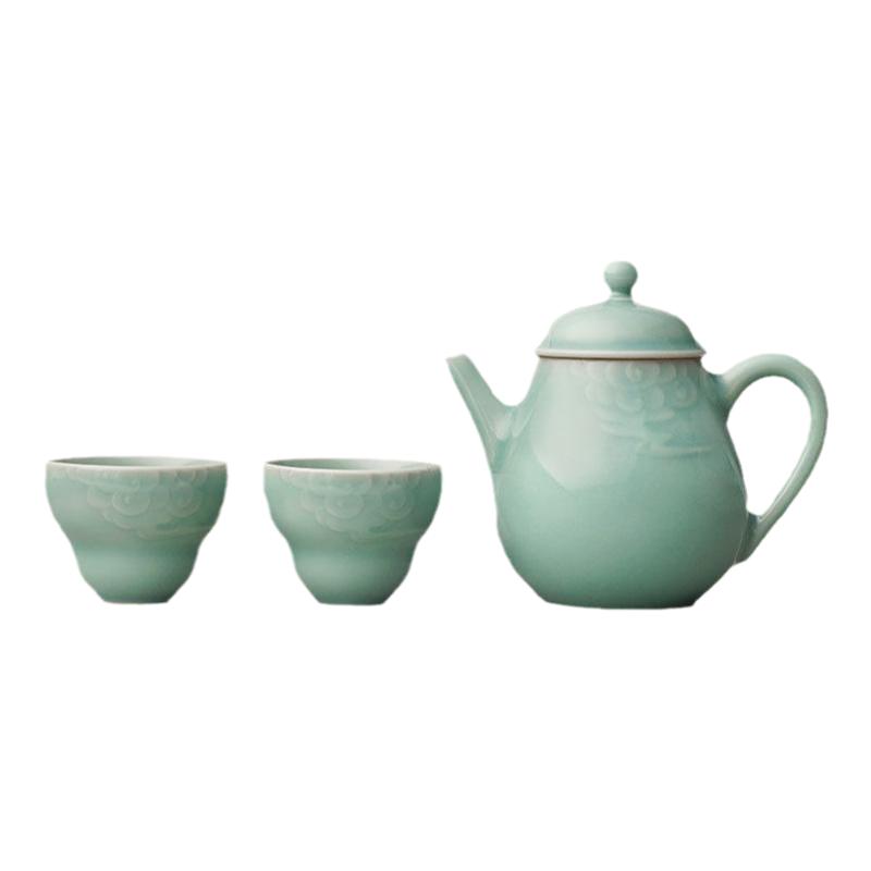 故宫瑞起祥云青瓷功夫茶具套装