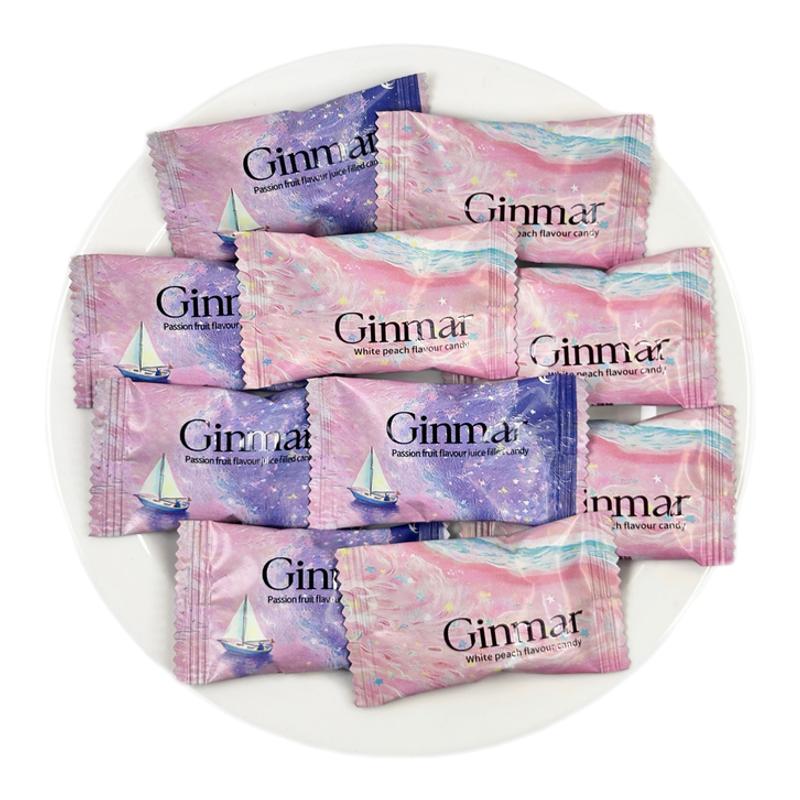 GINMAR金玛百香果味白桃味果汁夹心硬糖结婚庆喜糖果休闲零食散装