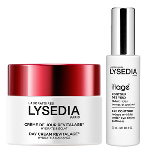 lysedia红参面霜50ml+蓝莲花眼霜30ml抗皱紧致保湿改善眼角皱纹