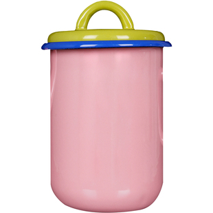 土耳其Bornn撞色搪瓷方糖罐珐琅糖缸 家用茶叶咖啡豆保存罐子带盖