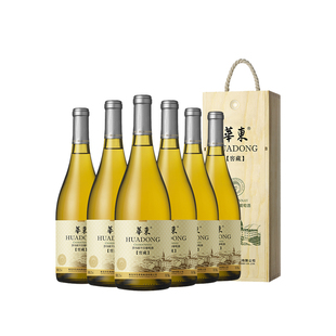 华东窖藏7莎当妮干白葡萄酒国产正品整箱红酒6支木盒装百利酒庄