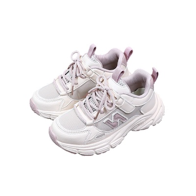 儿童老爹鞋2025秋冬男童防水皮面运动鞋中大童女童轻便跑步鞋