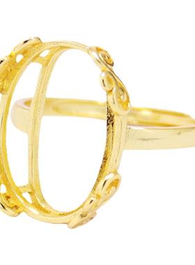 diy花边蜜蜡琥珀镶嵌戒指空托