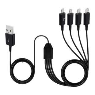 4个安卓头充电线一拖四三数据线多功能多头micro usb手机多接头适用三星安卓oppo小米vivo加长分线1.5米20cm