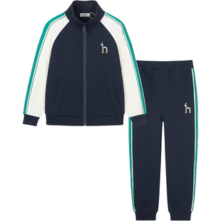 hazzys哈吉斯童装男女童套装2026春新中大童珠地舒适长袖两件套